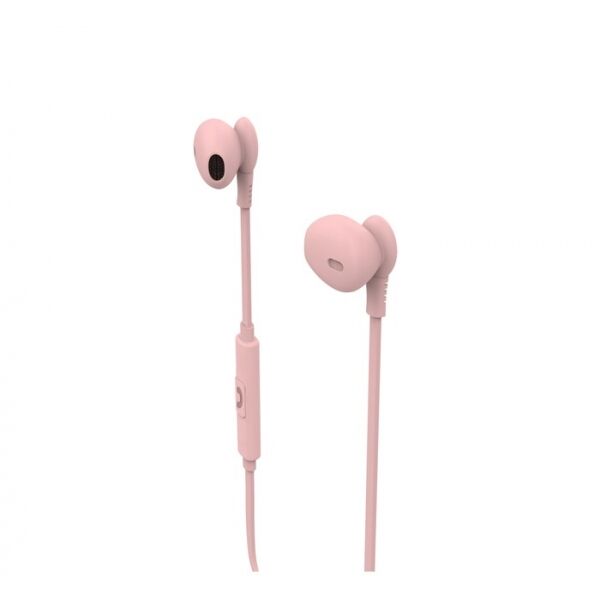 Muvit M1C 3.5mm Rubber Finish Pink In-Ear Earphones with Mic