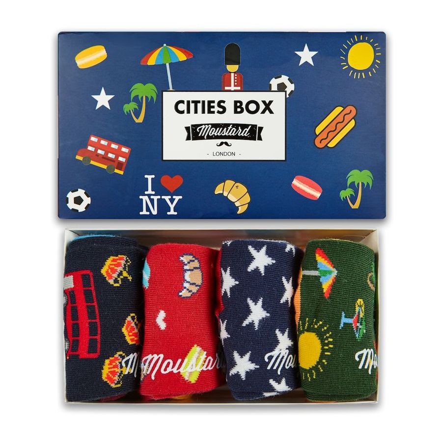 Moustard Cities Socks Box Unisex Multicolour