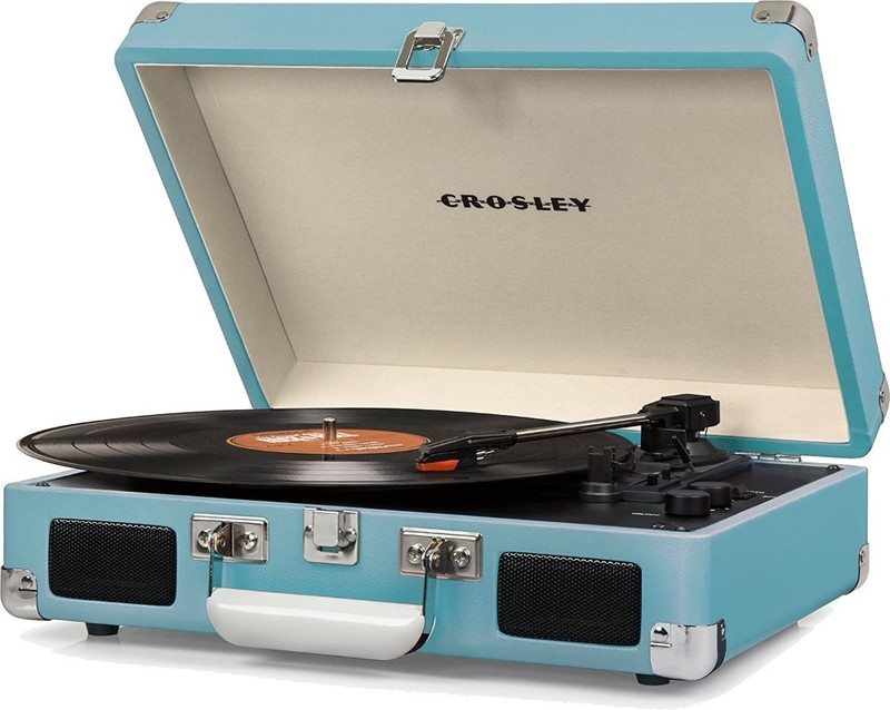 Crosley Cruiser Deluxe Portable Turntable with Built-in Speakers - Turquoise