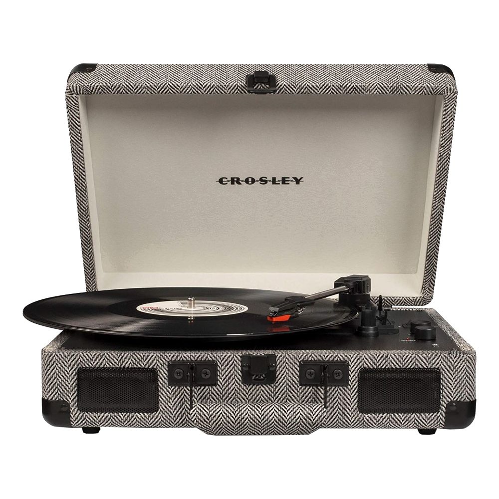 Crosley Cruiser Deluxe Portable Turntable with Built-in Speakers - Herringbone