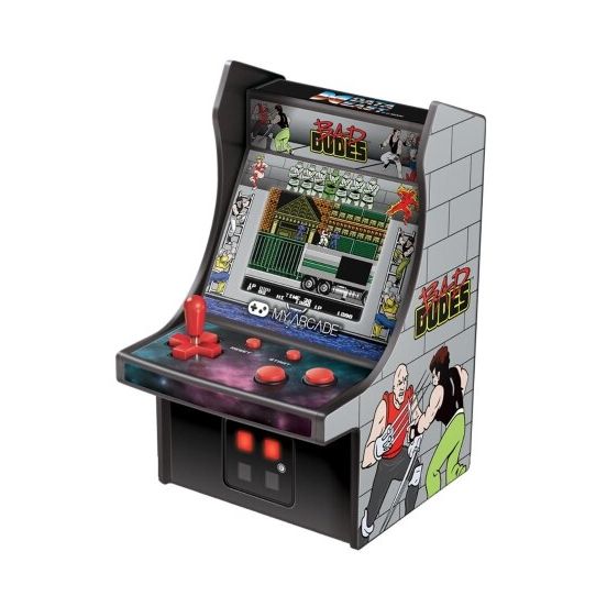 جهاز الألعاب الصغير My Arcade Retro Bad Dudes Micro Player باللون الرمادي/ الأسود 6.75-بوصة لألعاب ريترو أركيد