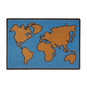 دواســة باب باللون الأزرق على هيئة خريطة العالم من بالفي