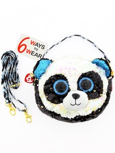 Ty Fashion Sequin Panda Bamboo Shoulder Bag