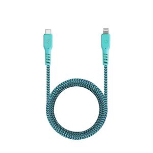 Energea Fibratough USB-C to Lightning Cable 1.5M Turquoise