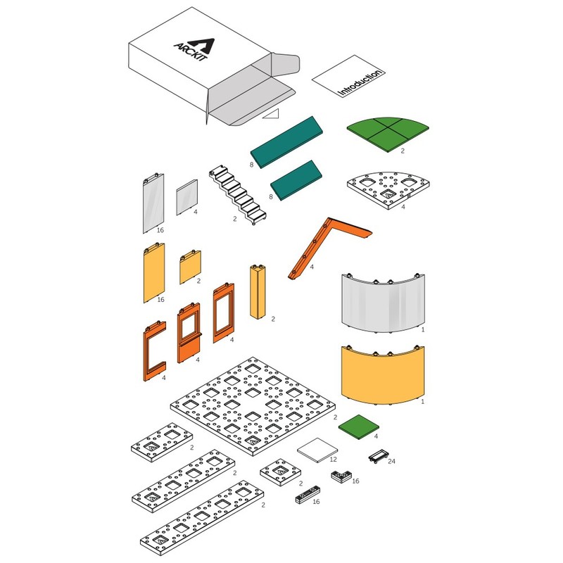 Arckit GO Colours 2.0 Architectural Model Building Kit (160+ Pieces)