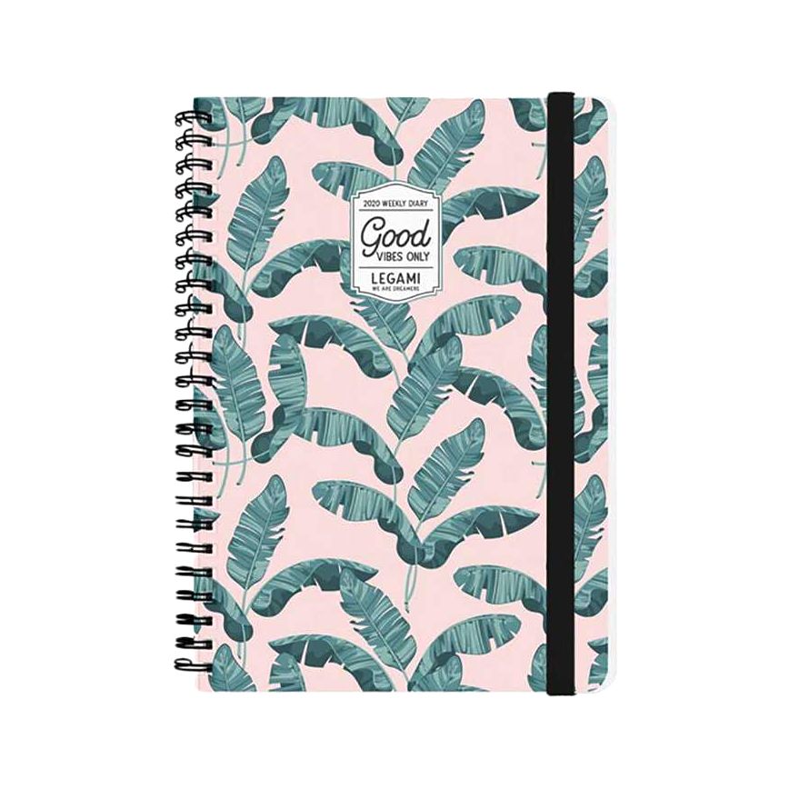 Banana Leaves 2020 12M Large Weekly Spiral Bound Diary