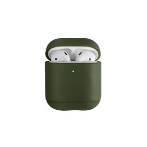 Uniq Terra Leather Snap Case Pine Olive for AirPods