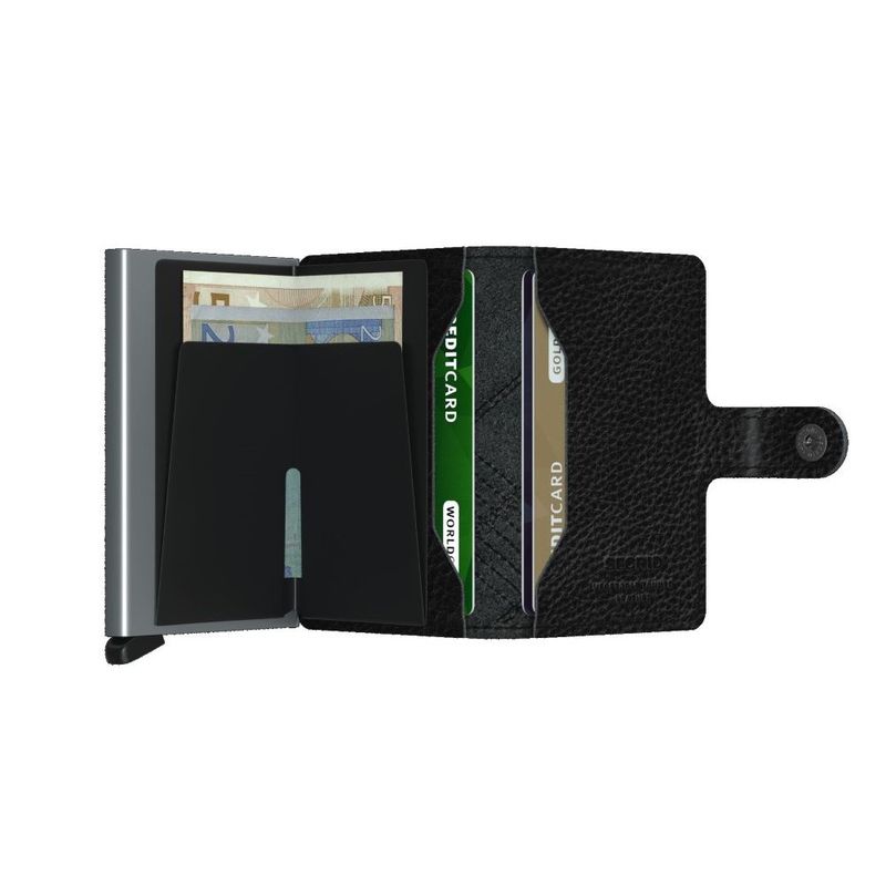 Secrid Miniwallet Leather Wallet Stitch Linea Black