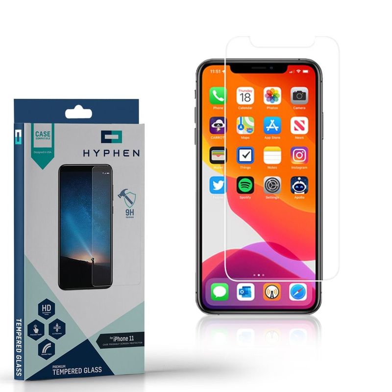 HYPHEN Tempered Glass Case Friendly for iPhone 11