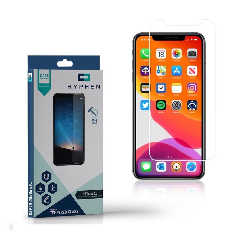 HYPHEN Tempered Glass Case Friendly for iPhone 11