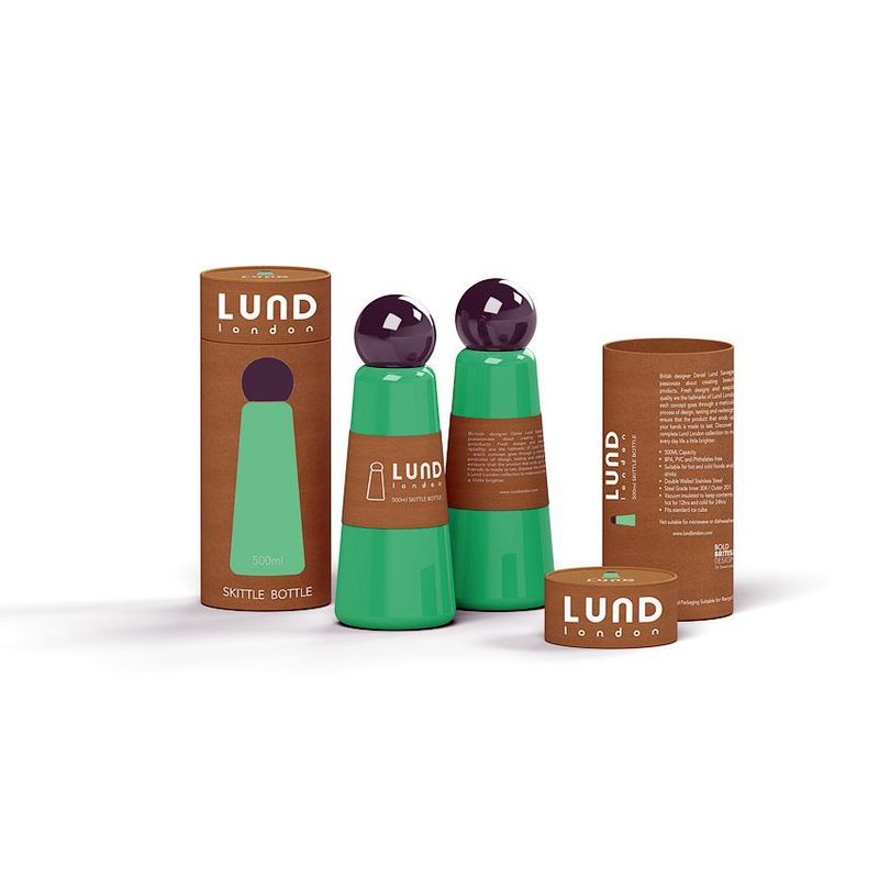 Lund Skittle Bottle Original Turquoise with Dark Grey Lid 500ml