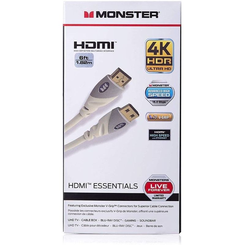 Monster Essentials UHD 4K HDMI Cable 6Ft