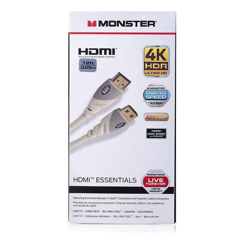 Monster Essentials UHD 4K HDMI Cable 12Ft