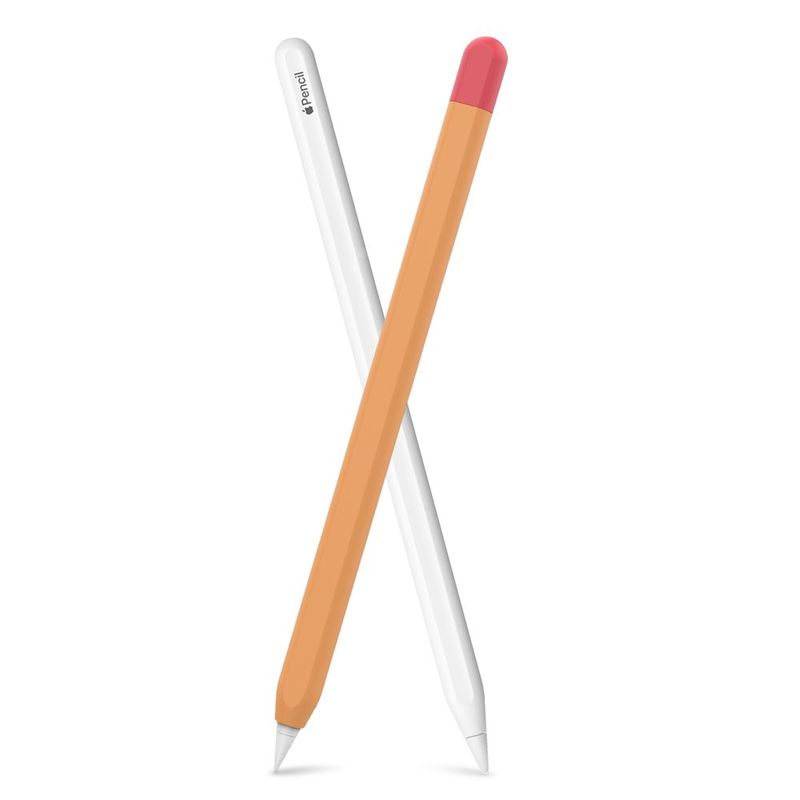 غلاف سيليكون بلون ثنائي الدرجة لقلم أبل من الجيل الأول والثاني غطاء من السيليكون، 1 غطاء سفلي من السيليكون