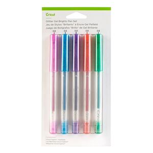 Cricut Explore/Maker Medium Point Gel Pen Set 0.8mm - Glitter Brights (5 Pens)