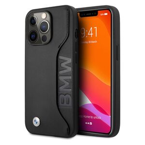 BMW Real Leather Hard Case for iPhone 13 Pro Max Black