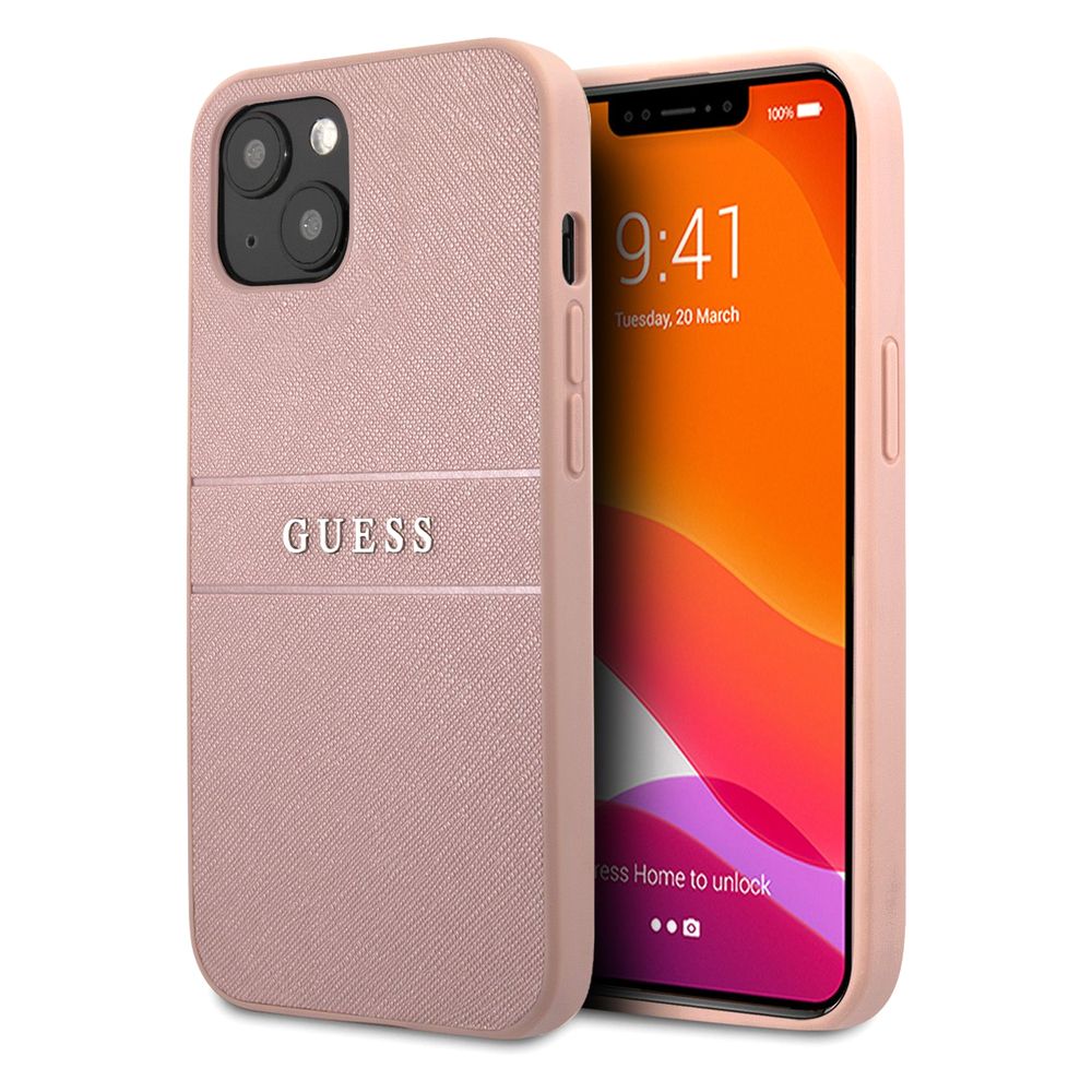 Guess PU Leather Case Saffiano for iPhone 13 Pink