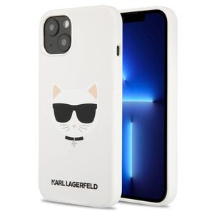 Karl Lagerfeld Liquid Silicone Case Choupette Head for iPhone 13 White