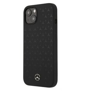 Mercedes Benz Liquid Silicone Case with Stars Pattern for iPhone 13 Black