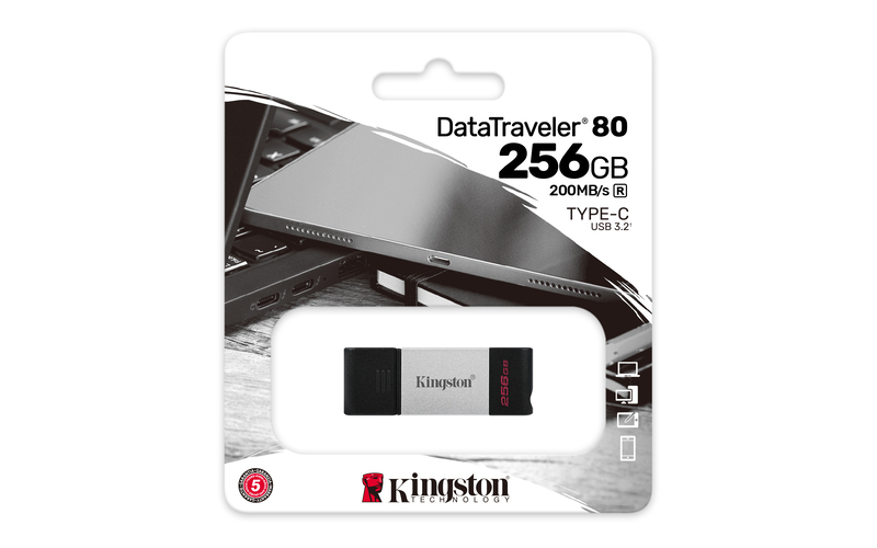 Kingston 256GB DataTraveler 80 USB 3.2 Gen 1 Type-C Flash Drive