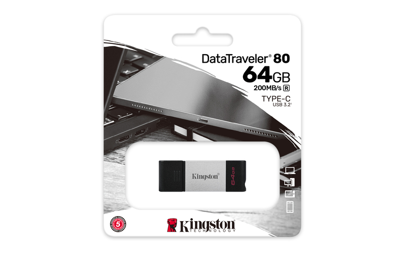 Kingston 64GB DataTraveler 80 USB 3.2 Gen 1 Type-C Flash Drive