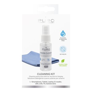 Puro Cleaning  Kit Spray 35ml + Microfiber 20x20cm Cloth Blue