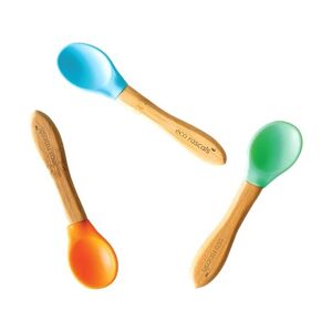 Eco Rascals Set of 3 Bamboo Spoons for Baby & Toddler (Orange/Blue/Green)