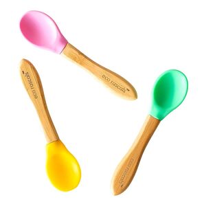 Eco Rascals Set of 3 Bamboo Spoons for Baby & Toddler (Yellow/Pink/Green)