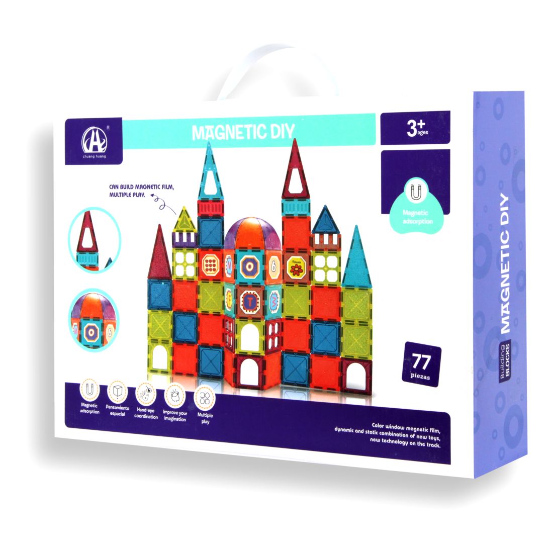 Toys Station Magnetic Blocks Diy Set (77 Pieces)