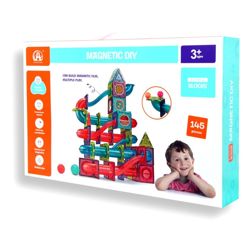 Toys Station Magnetic Blocks Diy Set (145 Pieces)