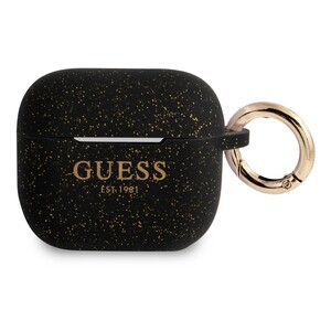 Guess Logo Glitter Silicone Case for Apple AirPods 3 Black