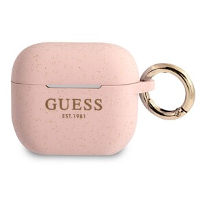 Guess Logo Glitter Silicone Case for Apple AirPods 3 Pink