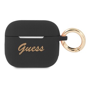 Guess Logo Silicone Case for Apple AirPods 3 Black