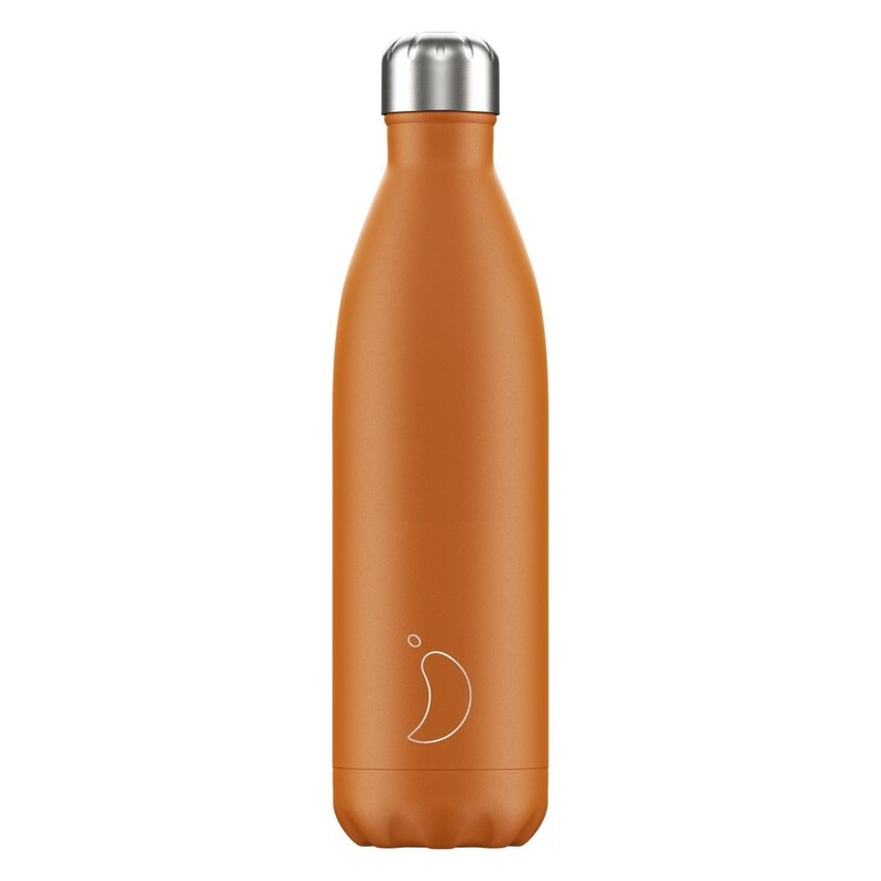 Chilly's Bottles Matte Stainless Steel Water Bottle Burnt Orange 750ml