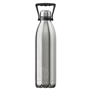 Chilly's Bottles Silver Stainless Steel Water Bottle 1.8L