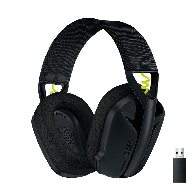 Logitech G 981-001050 G435 Lightspeed Wireless Gaming Headset - Black/Neon Yellow