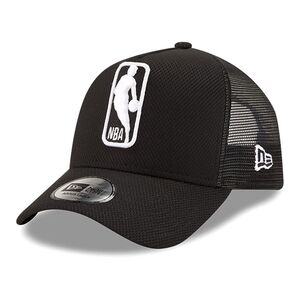 New Era NBA Black Base Trucker NBA Logo Cap Black