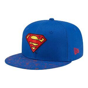 New Era Chyt Paint Splat Visor Superman Snapback Cap Med Blue Youth