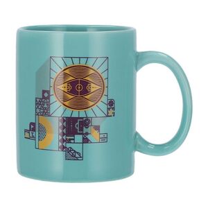 Fifa OLP Ceramic Coffee Mug with Emblem and Stadium Design 350ml - Turquoise