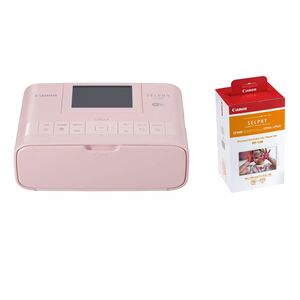 Canon SELPHY CP1300 Pink + RP-108 Colour Ink & Paper (Bundle)