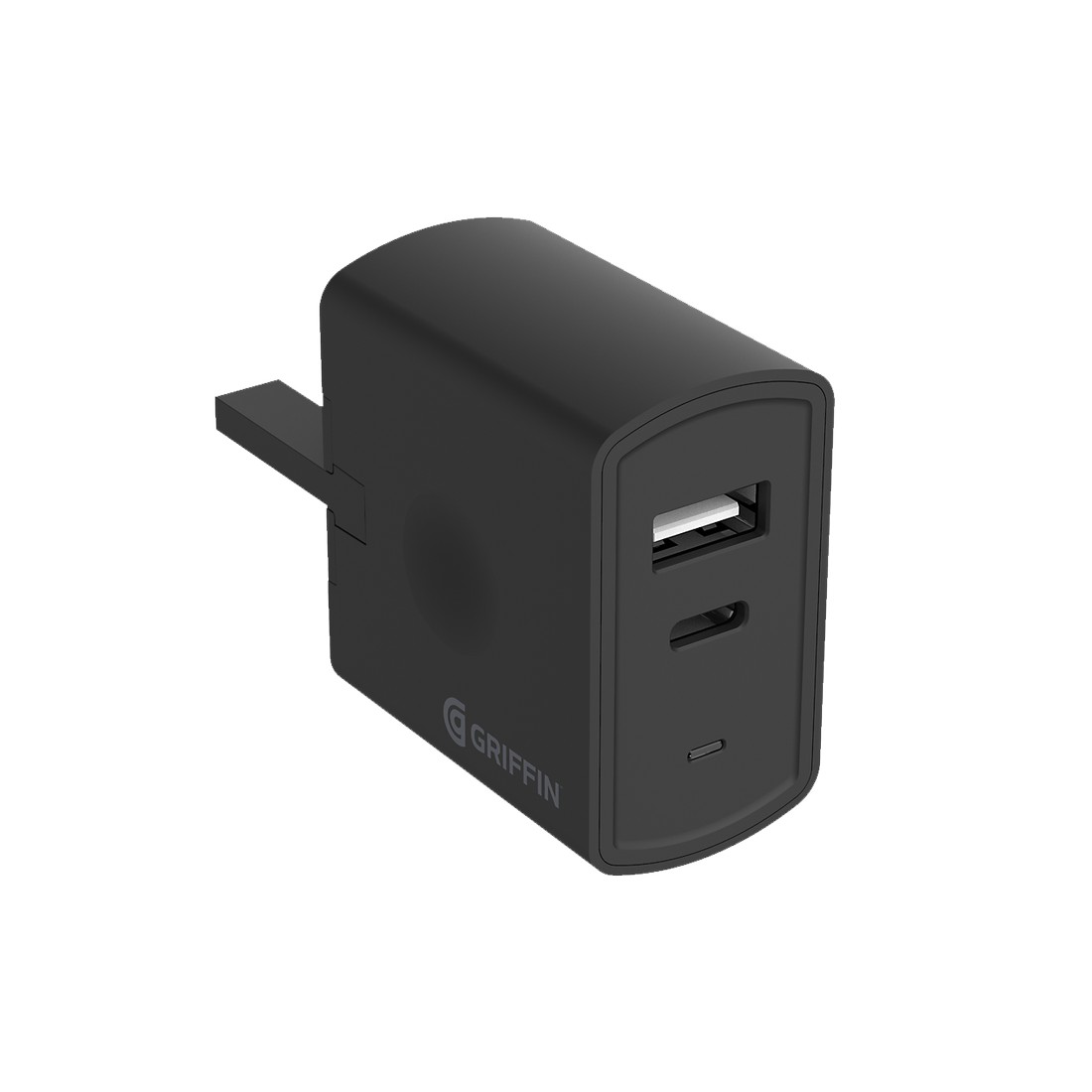 Griffin Dual USB-C and USB-A Mains Wall Charger Black