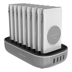 Powerology 8-in-1 Power Station 10000mAh 20W with Built-In Cable White