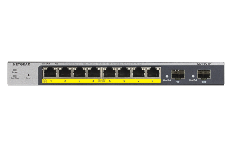 Netgear 8-Port Gigabit PoE+ Ethernet Smart Managed Pro Switch with 2 SFP Ports
