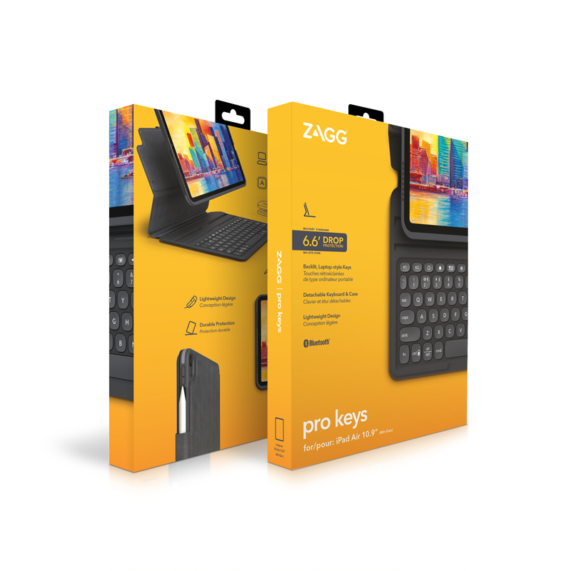 ZAGG Pro Keys Wireless Keyboard - UK and Detachable Case for iPad 10.9-Inch