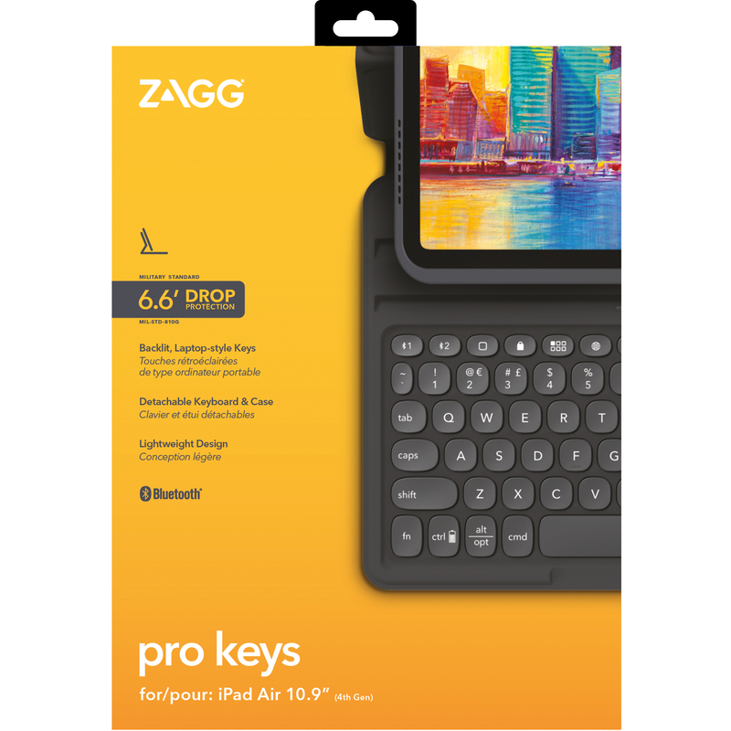 ZAGG Pro Keys Wireless Keyboard - UK and Detachable Case for iPad 10.9-Inch