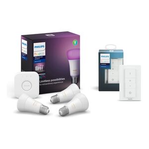 Philips Hue White and Color Ambiance Starter Kit + Philips Hue Dimmer Switch (Bundle)