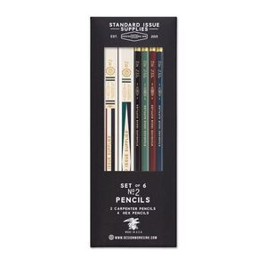 Gentlemen's Hardware Multi Standard Issue 2 Carpenter 4Hex Pencils (Set of 6)