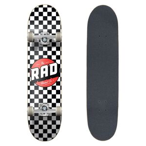 Rad Dude Crew Skateboard Checkers Black/ White (7.5-Inch)