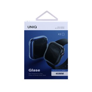 UNIQ Glase Apple Watch Series 7 Case Dual Pack 45mm Clear/Smoke