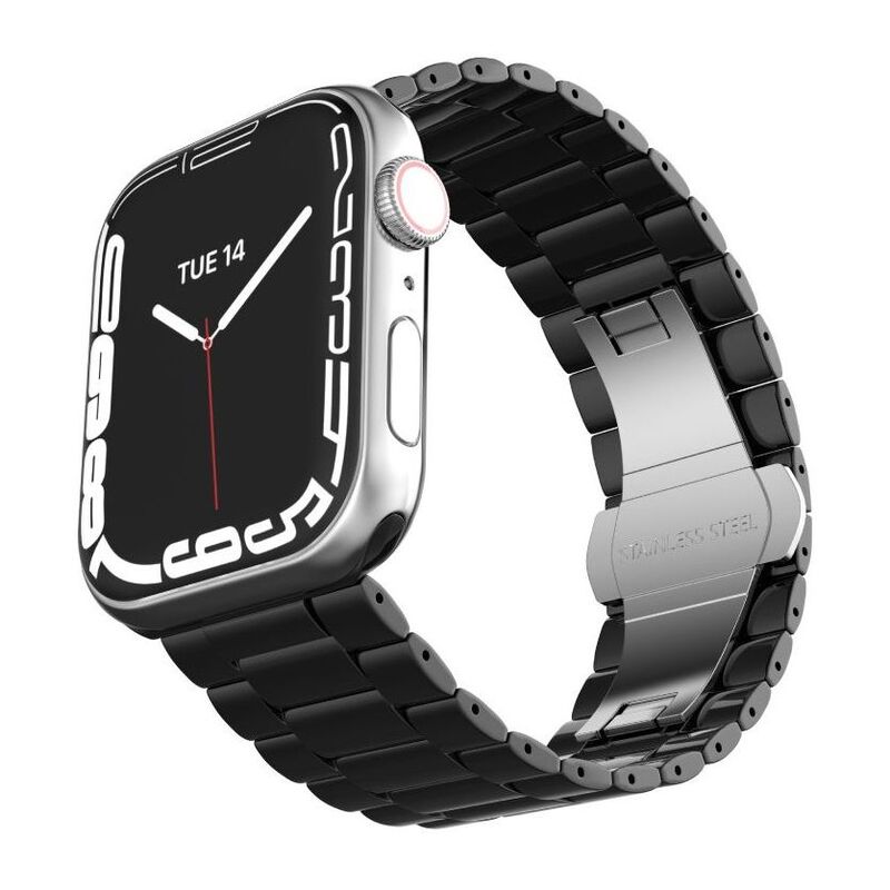 Levelo Nocturne Three Strain Ceramic Watch Strap for Apple Watch 38/40/41mm - Black